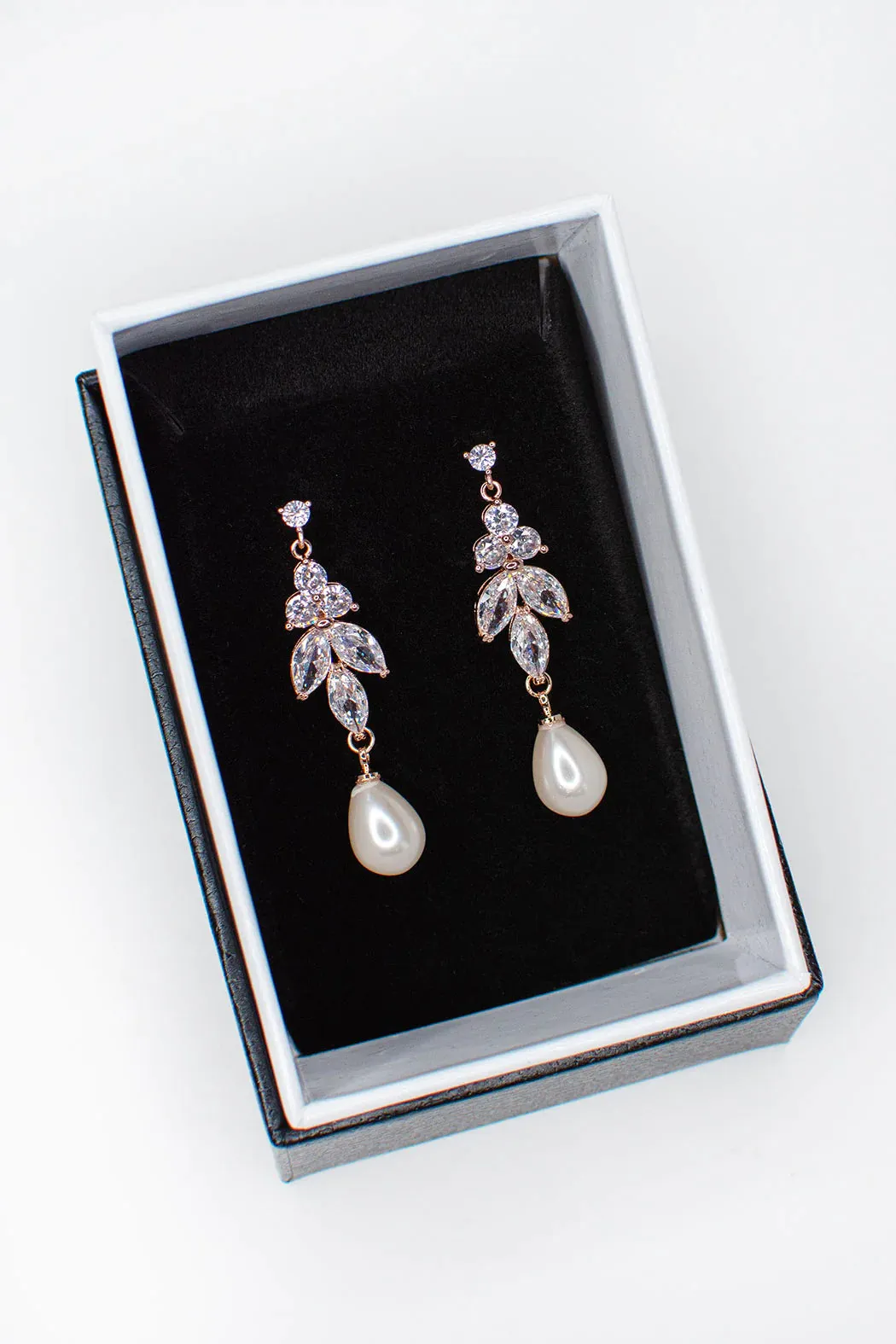 Holly - Stunning Pearl Drop Bridal Earrings