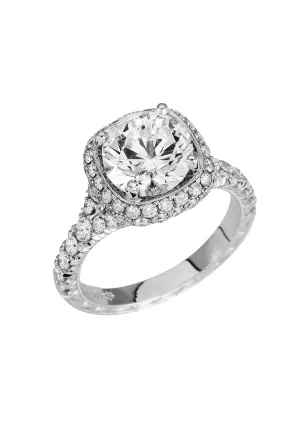 Jack Kelége Platinum Halo Semi-Mount Diamond Ring