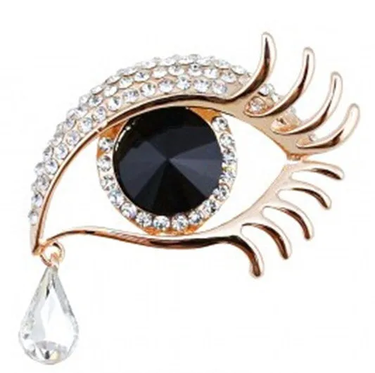 Jeweled Crying Eye Brooch