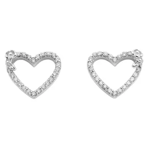 Karen Walker Diamond Heart Stud Earrings - White Gold