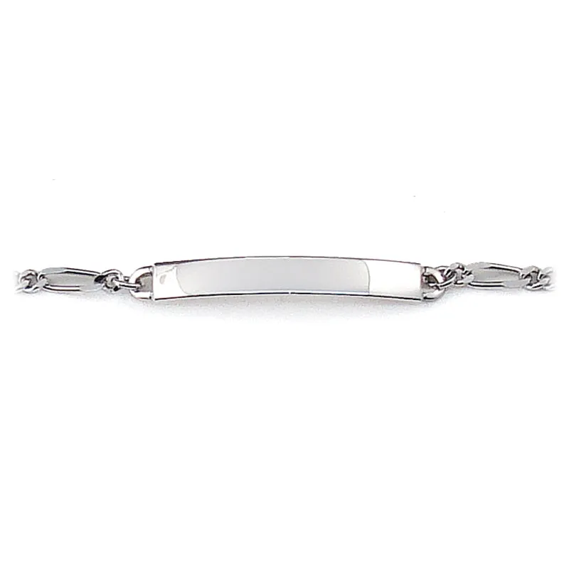 Ladies’ ID Figaro Bracelet with Polished Plaque