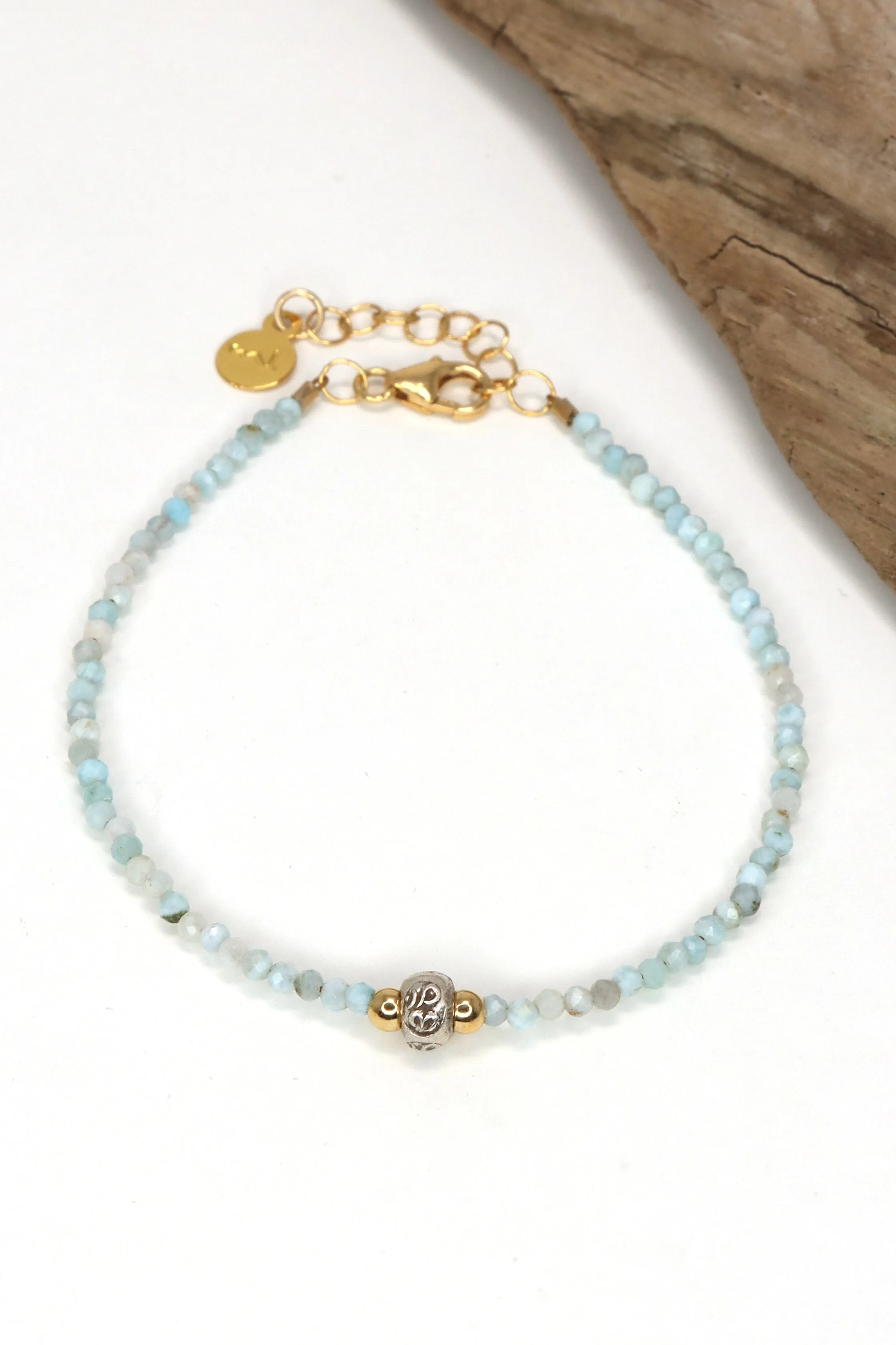 Larimar Om Bracelet