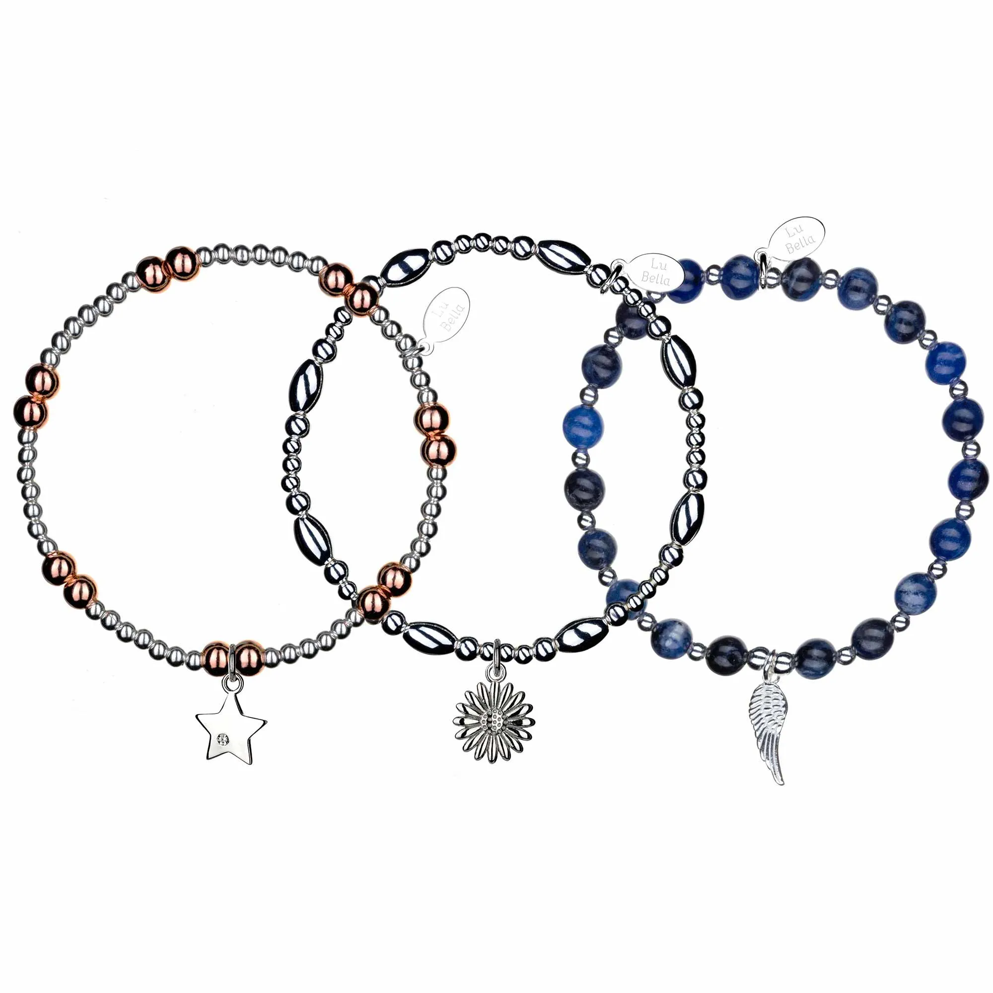 Love & Hope Sterling Silver Stacking Bracelets - Set of 3