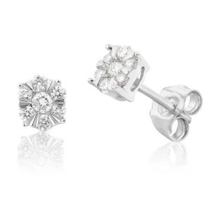 Luminesce Lab Grown Diamond 1/4 Carat Stud Earrings in Silver