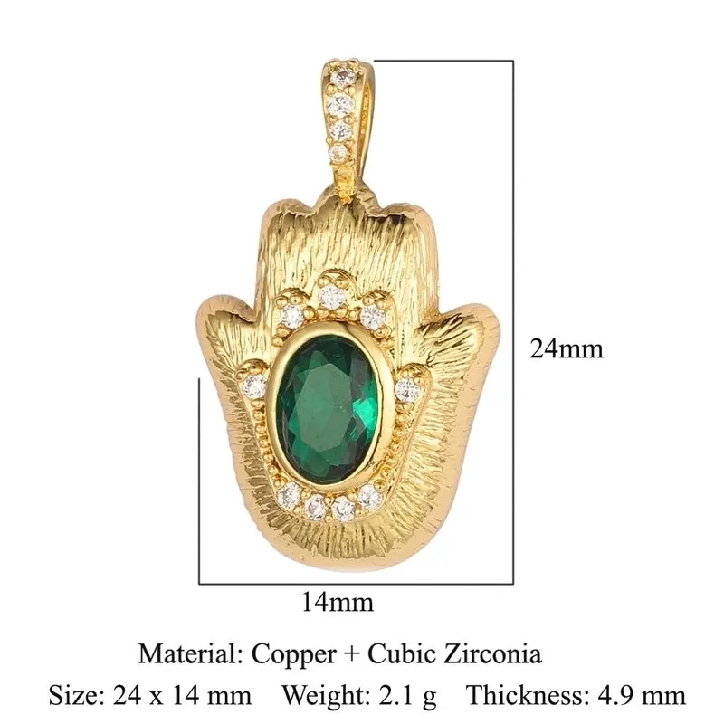 Luxurious Star Heart Shape Owl Copper Plating Inlay Zircon 18k Gold Plated Charms Jewelry Accessories