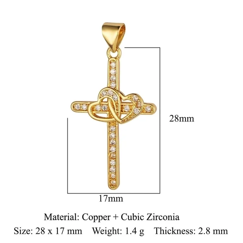 Luxurious Star Heart Shape Owl Copper Plating Inlay Zircon 18k Gold Plated Charms Jewelry Accessories