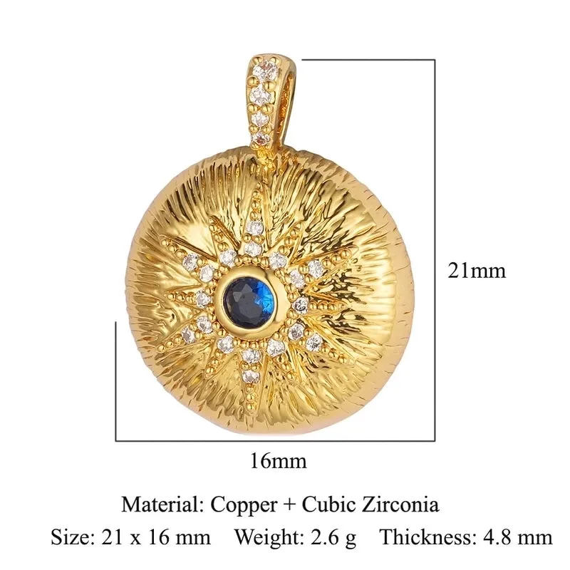 Luxurious Star Heart Shape Owl Copper Plating Inlay Zircon 18k Gold Plated Charms Jewelry Accessories