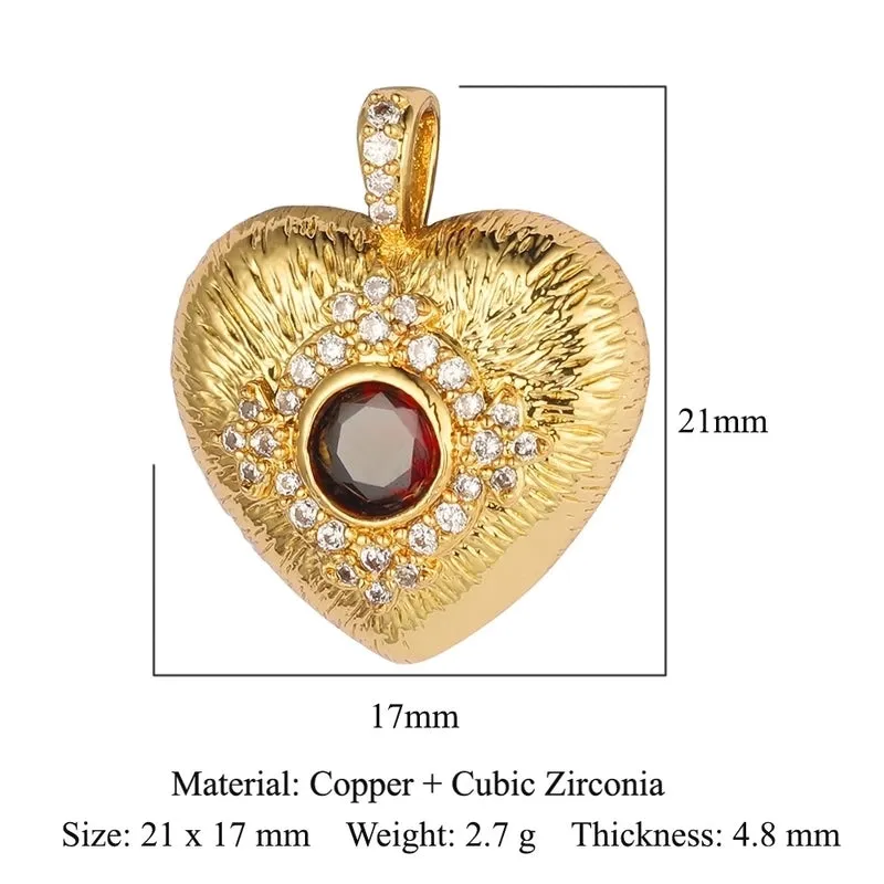 Luxurious Star Heart Shape Owl Copper Plating Inlay Zircon 18k Gold Plated Charms Jewelry Accessories