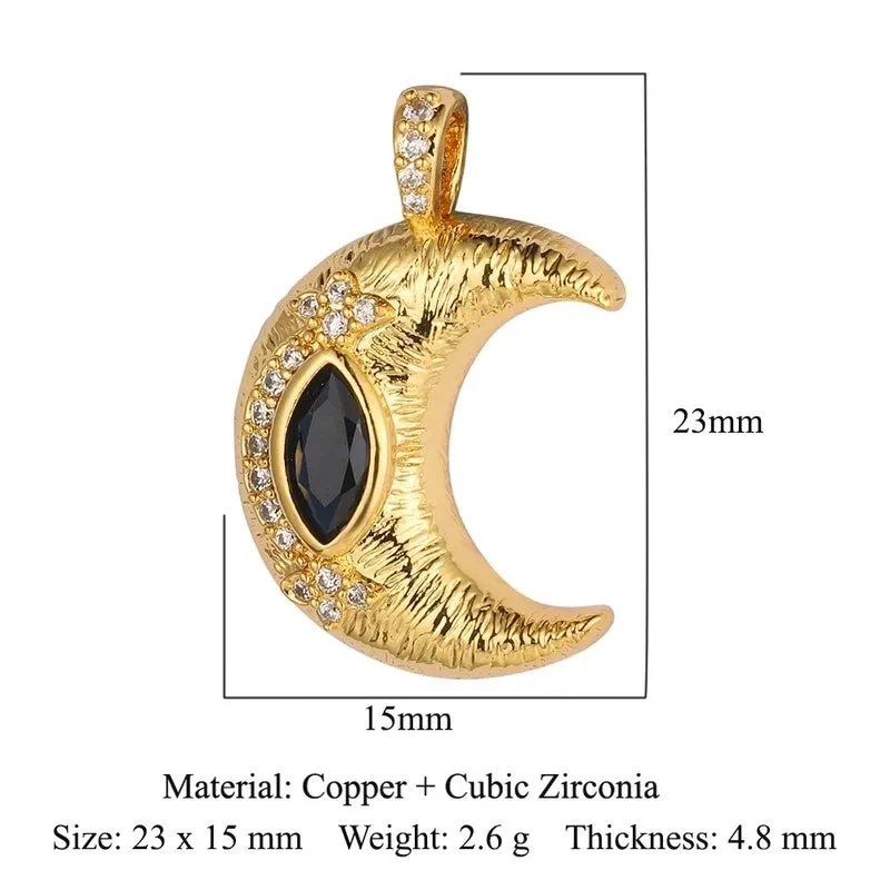 Luxurious Star Heart Shape Owl Copper Plating Inlay Zircon 18k Gold Plated Charms Jewelry Accessories