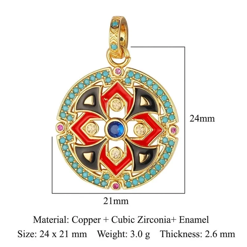 Luxurious Star Heart Shape Owl Copper Plating Inlay Zircon 18k Gold Plated Charms Jewelry Accessories