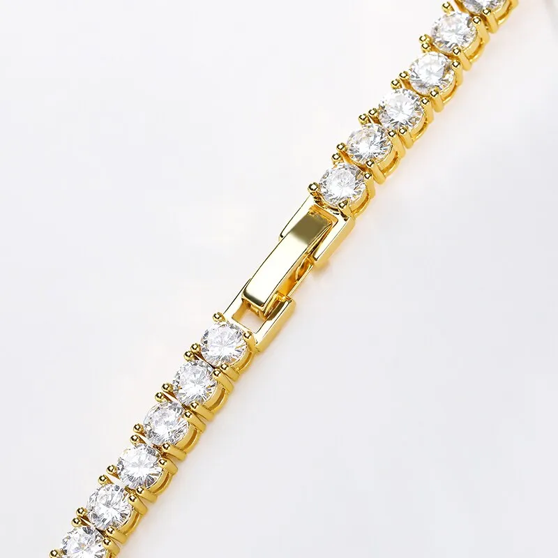 Luxury Iced Out Bracelet Gold Color Cubic Zirconia