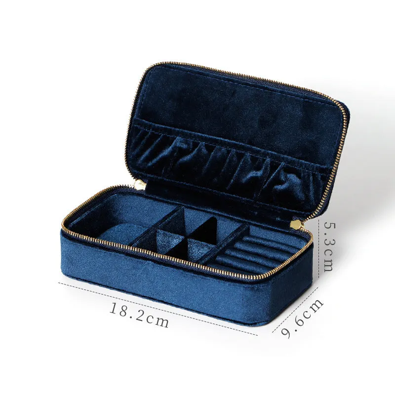 Luxury Velvet Jewelry Box Storage Rings Earrings Display Rectangle Jewelry Organizer Box Portable Jewelry Box Women Gifts,1PC