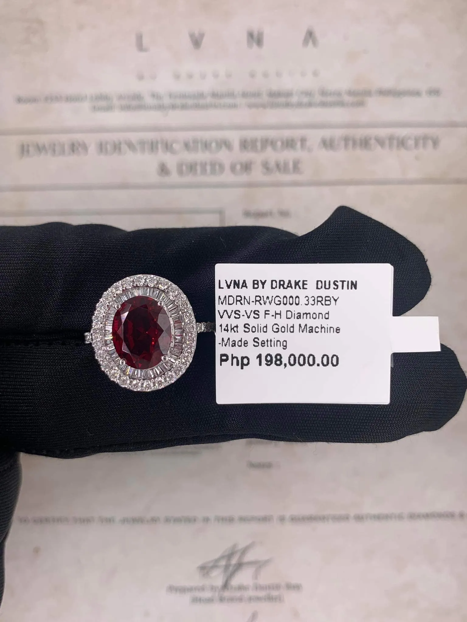 #LVNAPP | Oval Ruby Gemstones Halo Diamond Ring 14kt