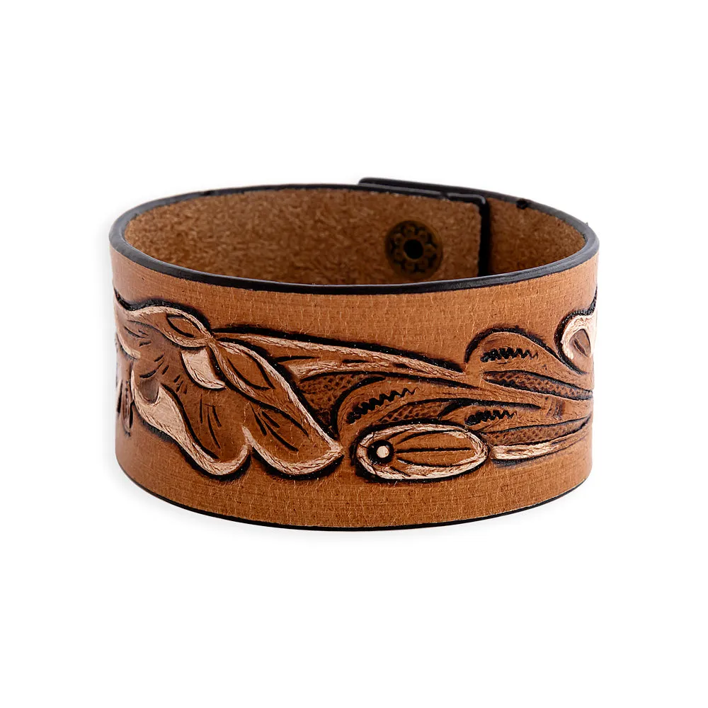 Lyric Ridge Leather Cuff Bracelet