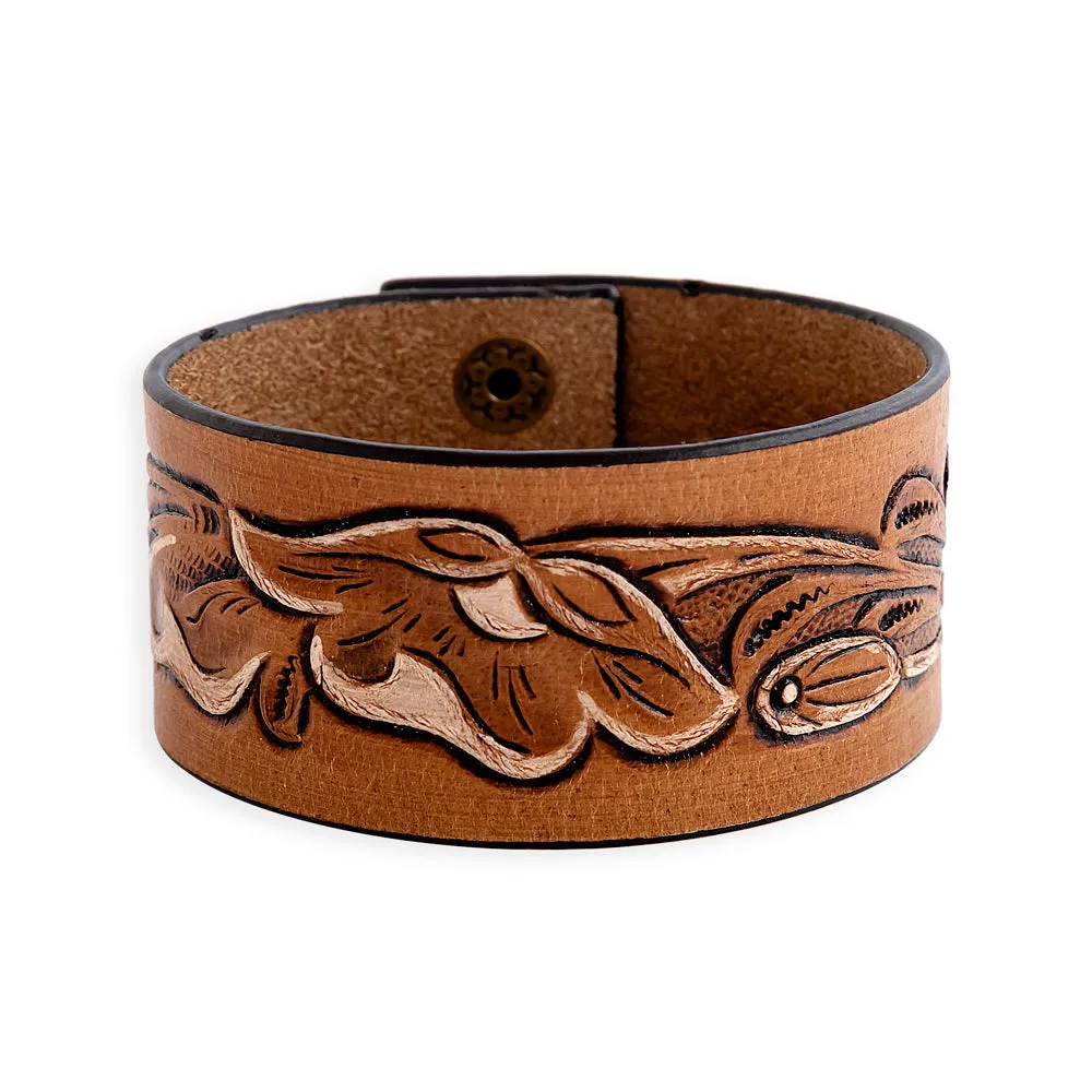 Lyric Ridge Leather Cuff Bracelet