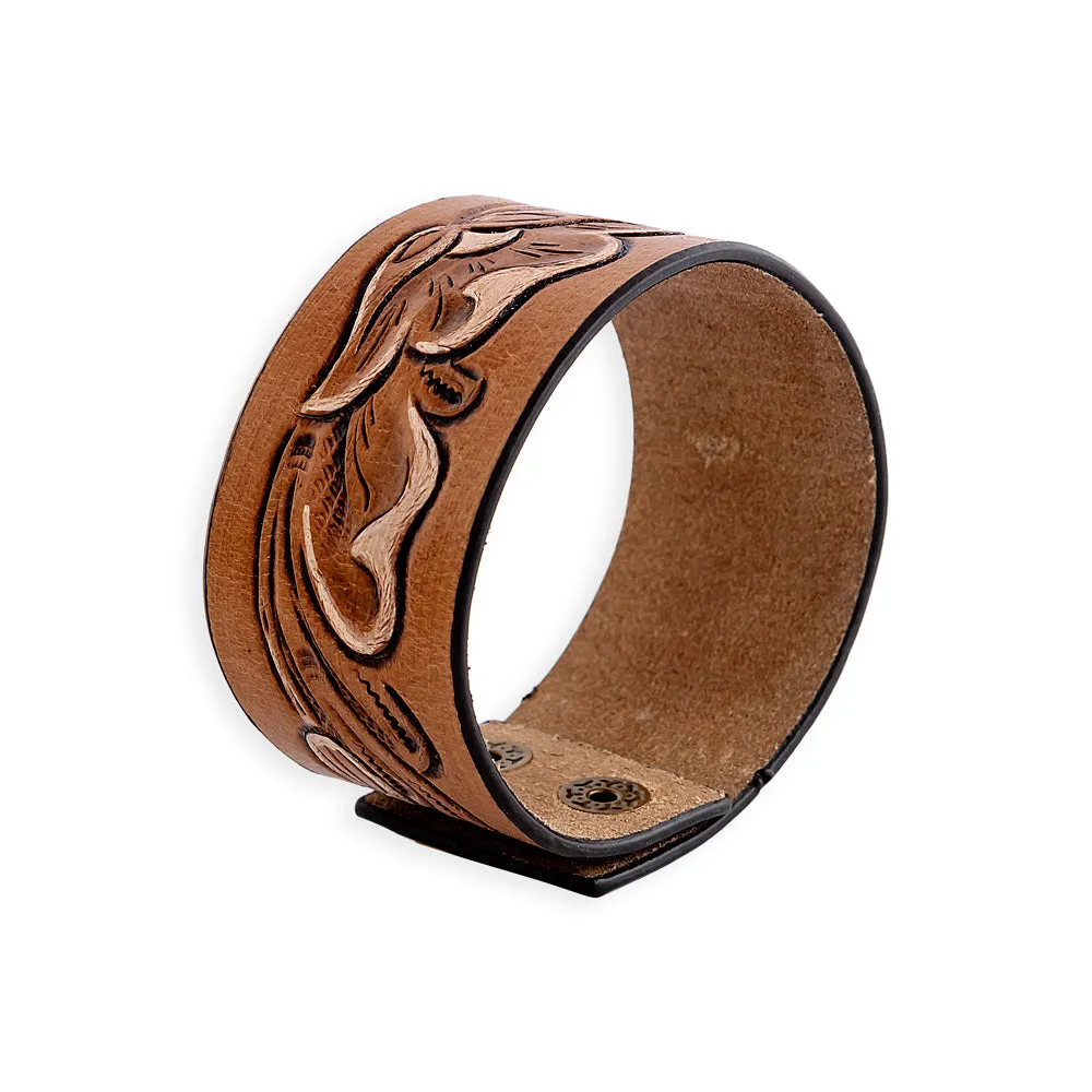 Lyric Ridge Leather Cuff Bracelet