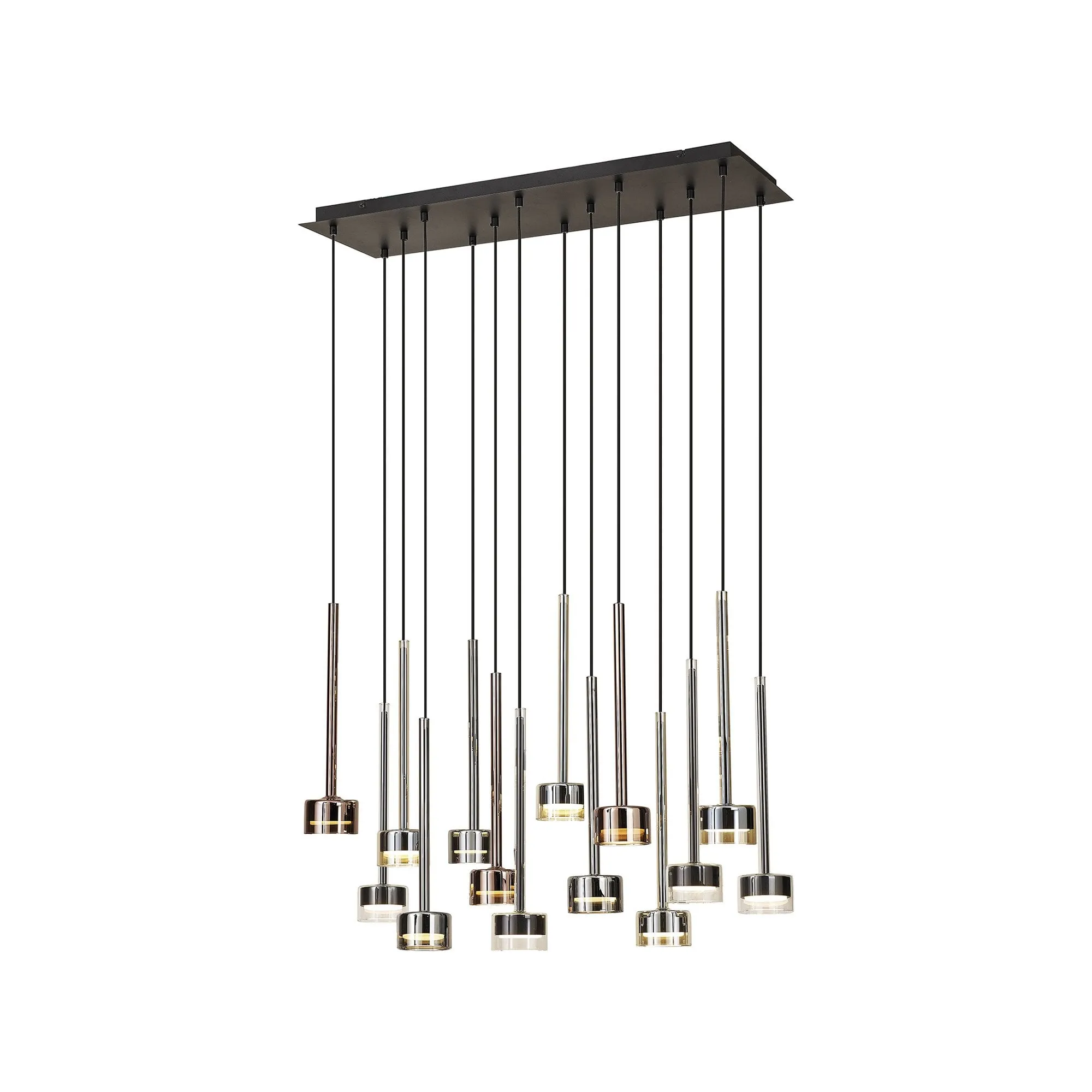 Mantra M7878 Tonic 14 Light Rectangular Pendant Black/Chrome/Bronze/Copper