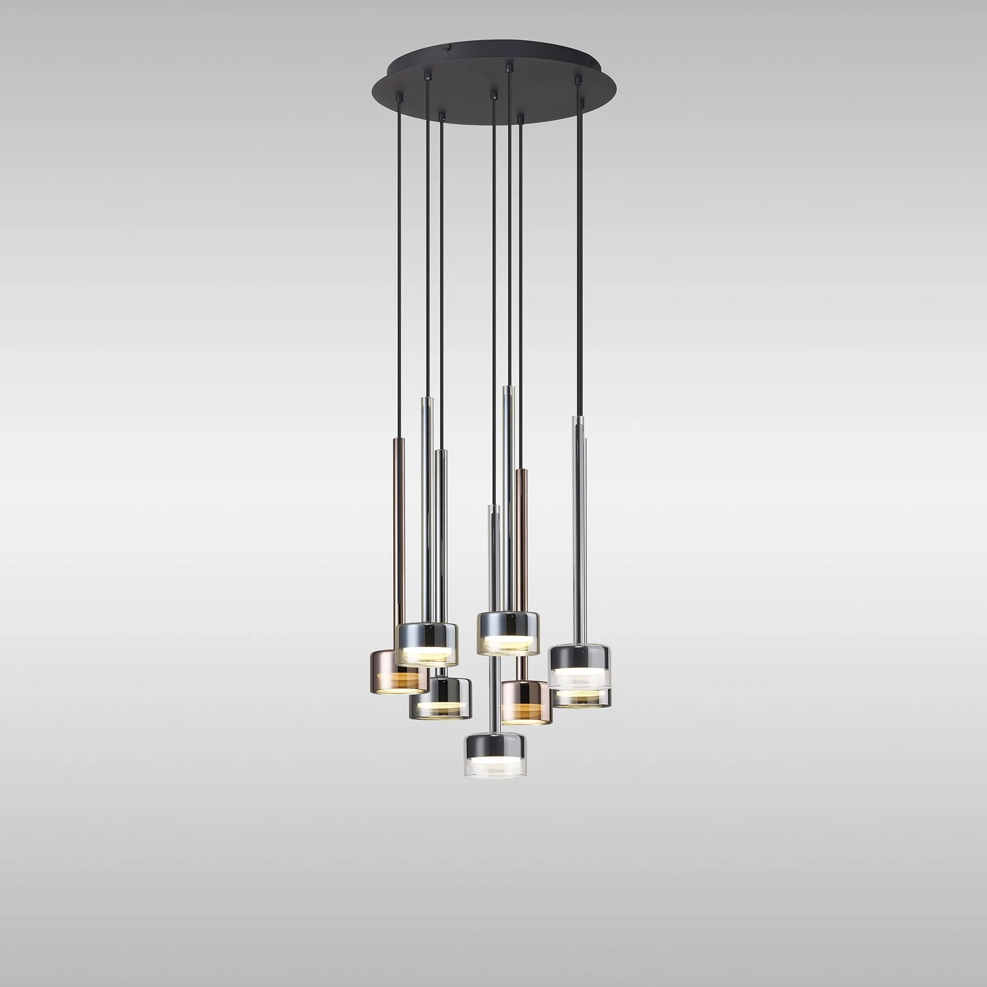 Mantra M7881 Tonic 8 Light Round Pendant Black/Chrome/Bronze/Copper