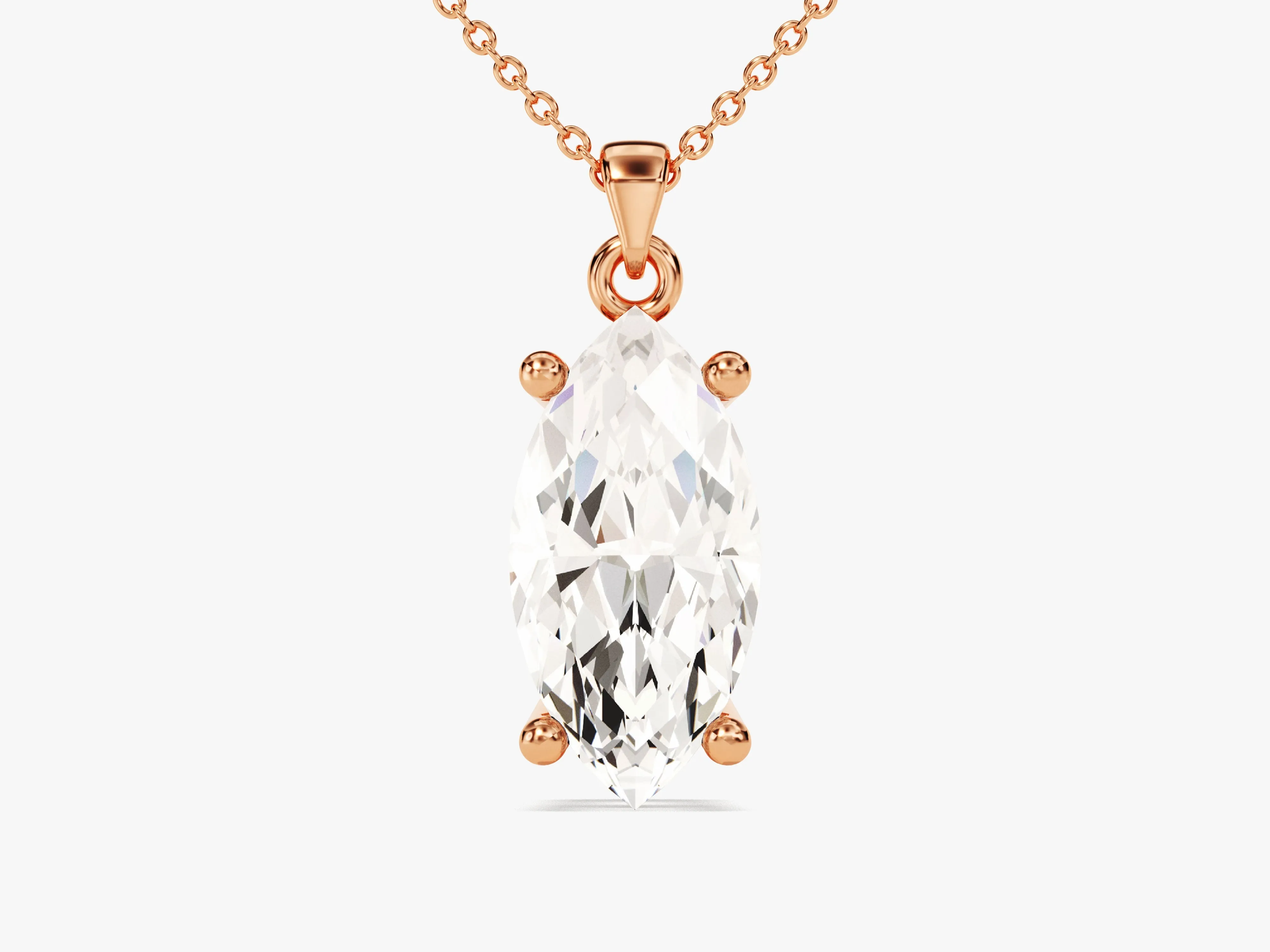 Marquise Cut Lab Grown Diamond Solitaire Pendant (2.00 CT)