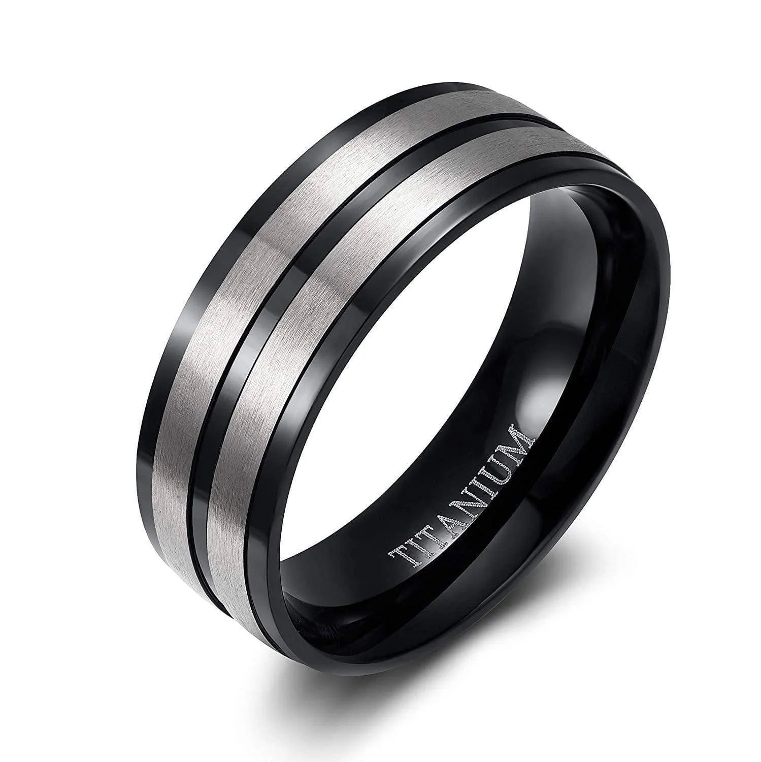 Matte Black Titanium Men's Wedding Band