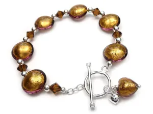 Murano Glass Bracelet - Chocolate Lentil