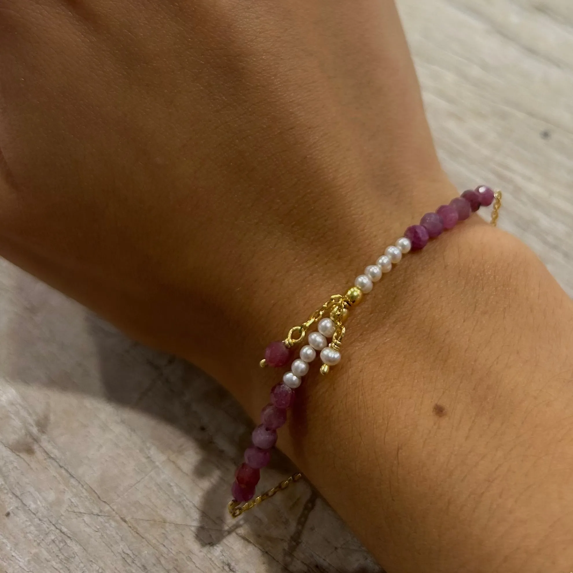 Ocean Spell Bracelet Ruby Gold