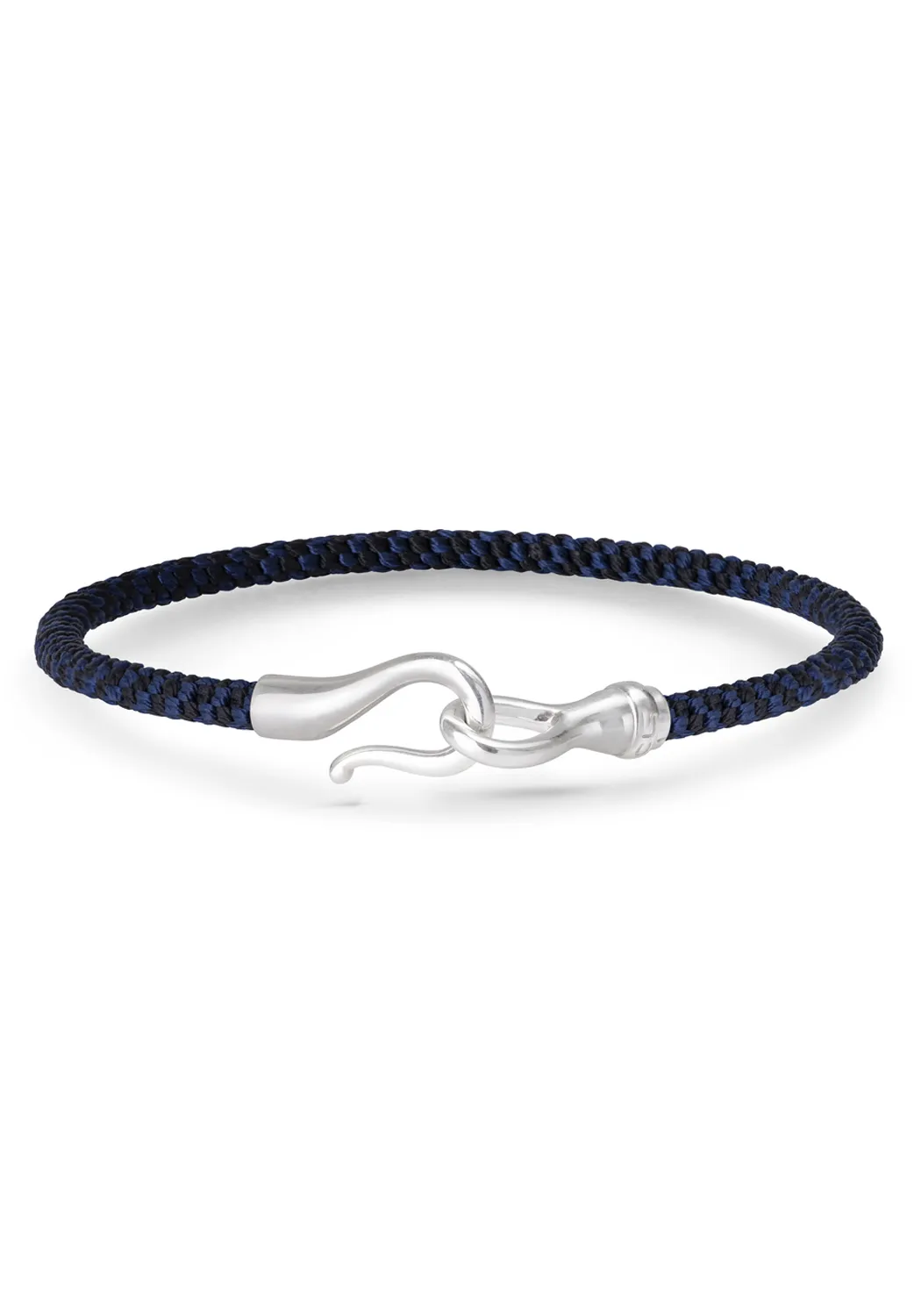 Ole Lynggaard Life Sterling Silver Midnight Blue Rope Bracelet | 21 cm