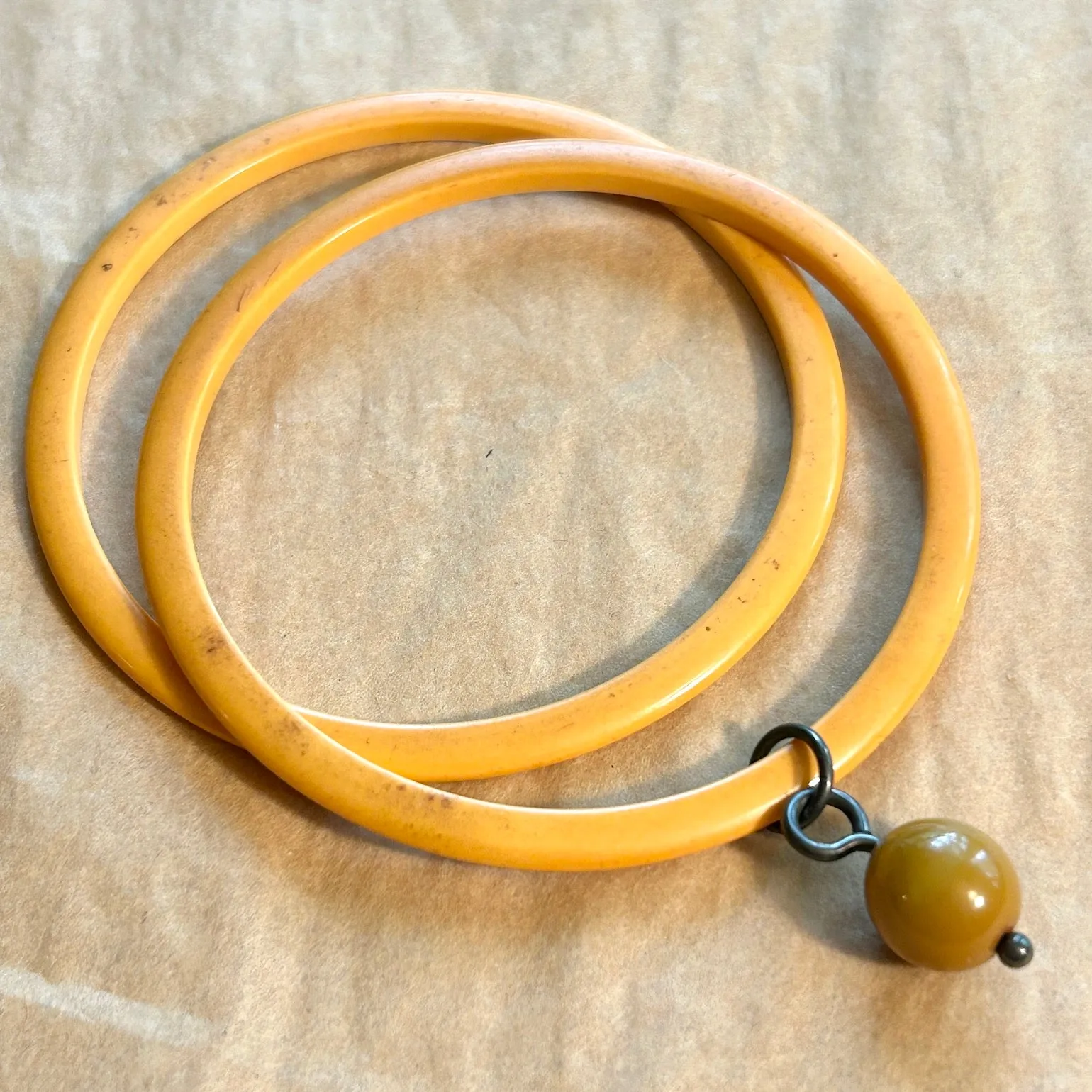 Pair of Bakelite Bangles, Butterscotch