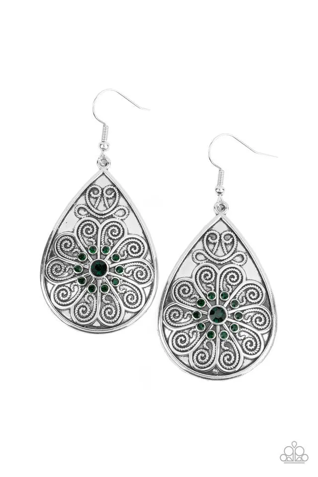 Paparazzi Earring ~ Banquet Bling - Green