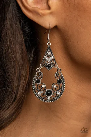 Paparazzi Earring ~ Bohemian Ball - Black