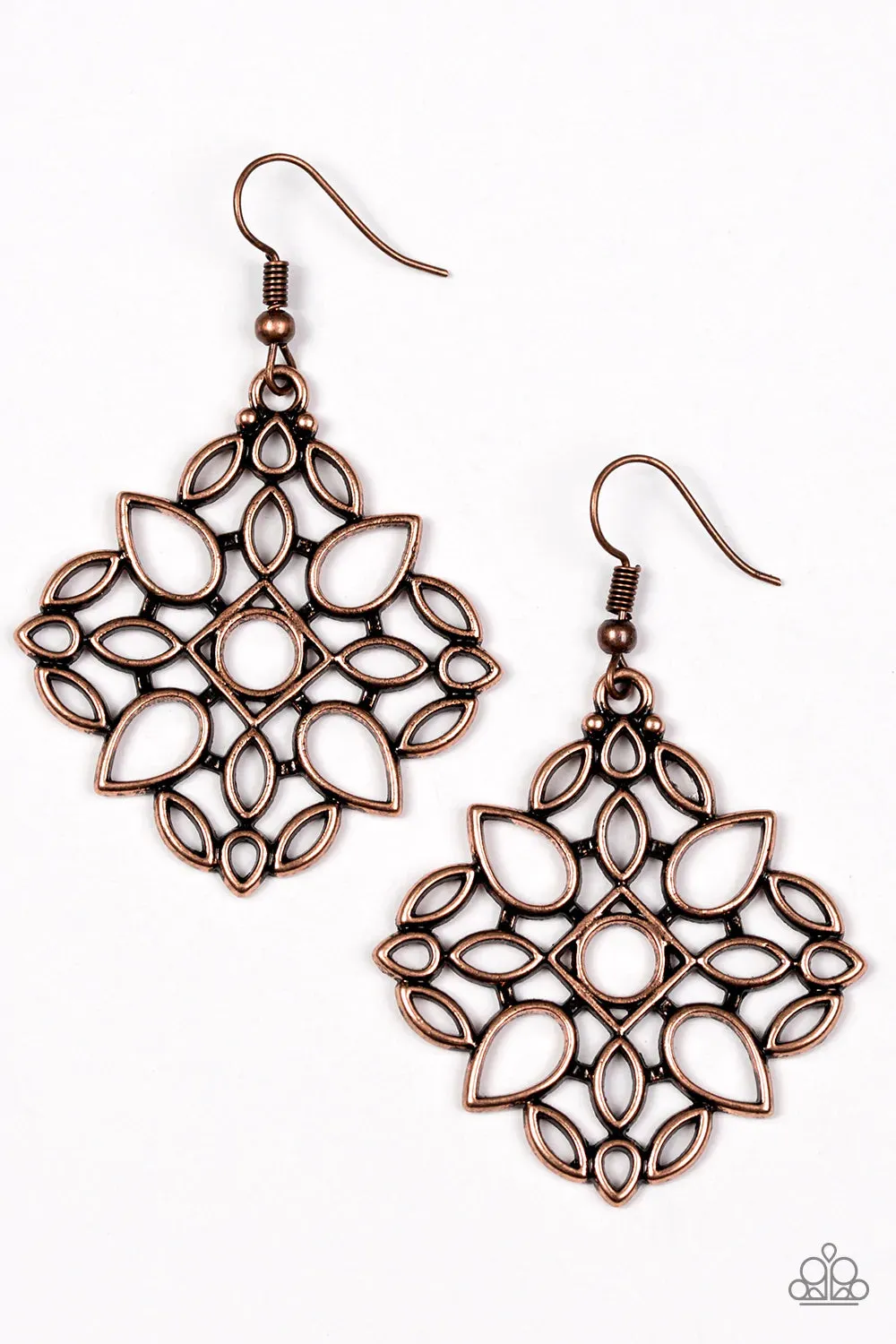 Paparazzi Earring ~ Elaborate Scheme - Copper