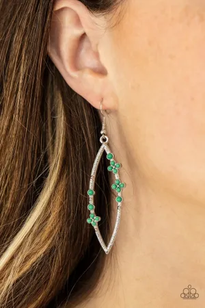 Paparazzi Earring ~ Flowery Finesse - Green