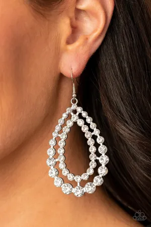 Paparazzi Earring ~ Glacial Glaze - White