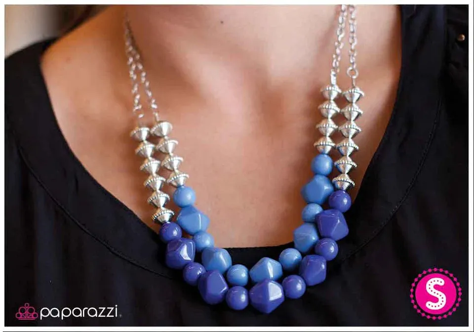 Paparazzi Necklace ~ Blue Me Out of the Water - Blue