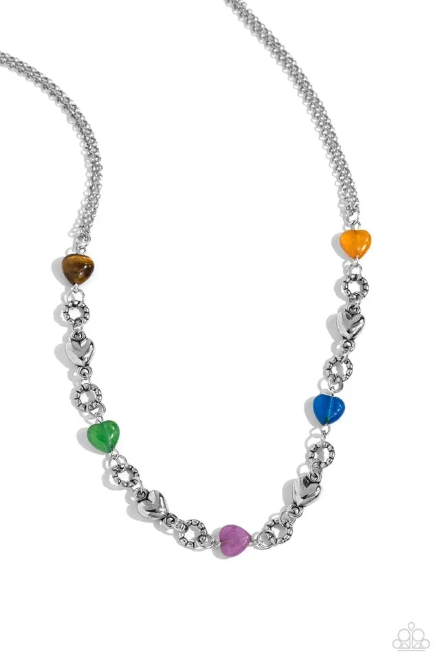 Paparazzi Necklace ~ My HEARTBEAT Will Go On - Multi