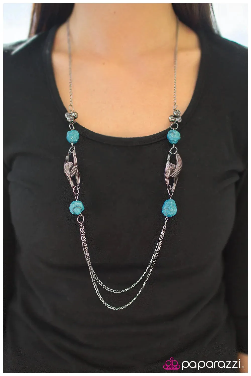 Paparazzi Necklace ~ Rock Springs - Blue