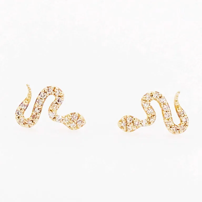 Pave Diamond Snake Earrings