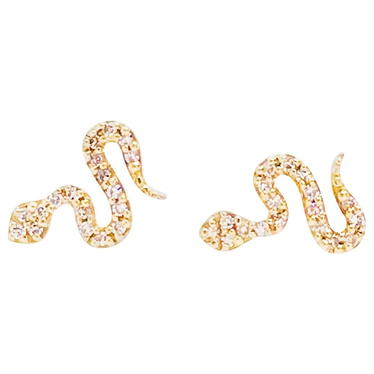 Pave Diamond Snake Earrings