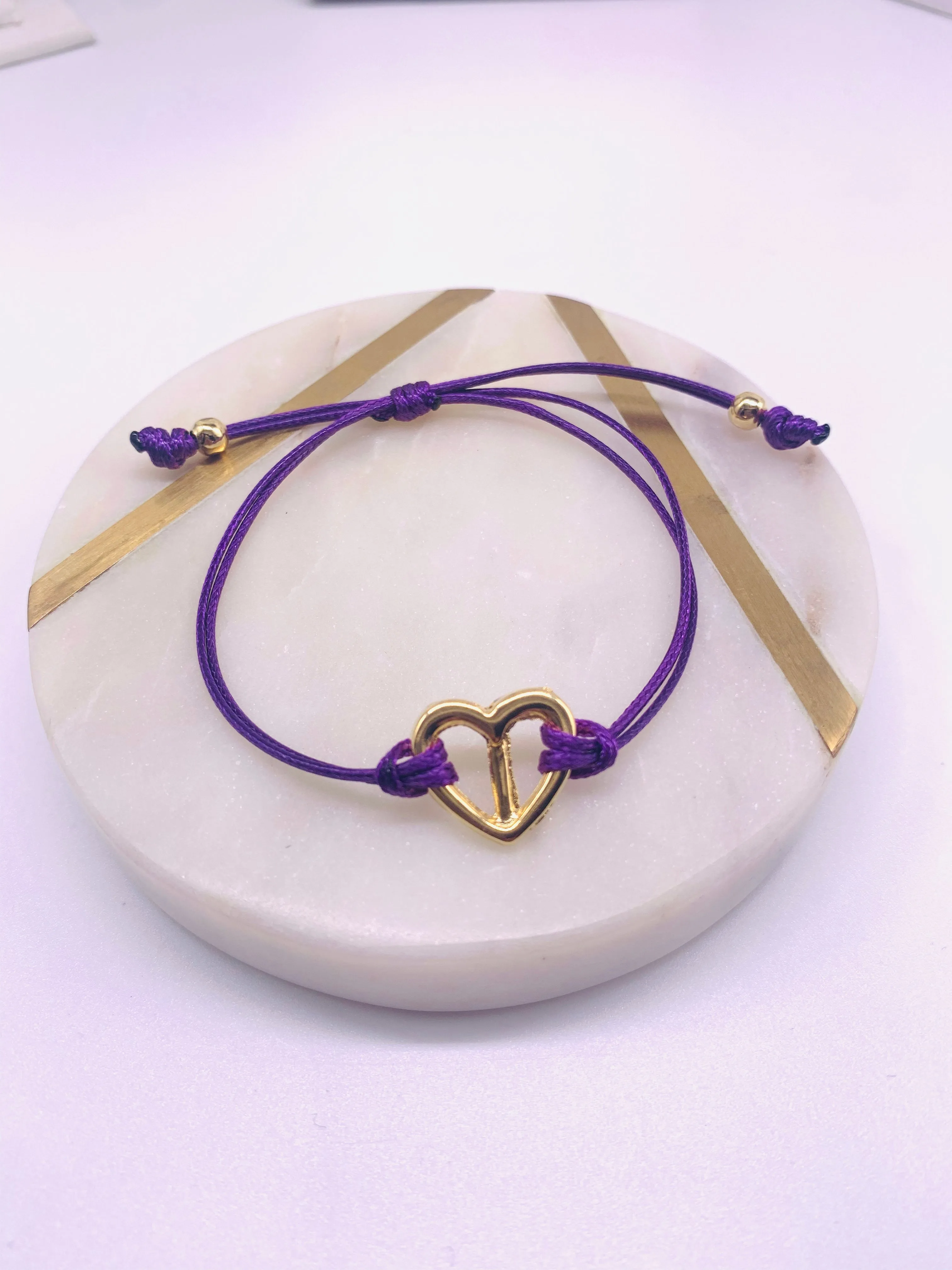 Peace heart cord bracelets