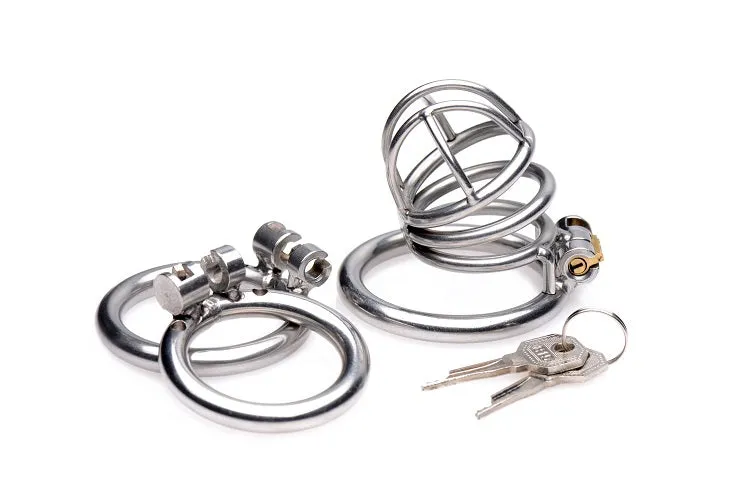 Pen Deluxe Stainless Steel Locking Chastity Cage