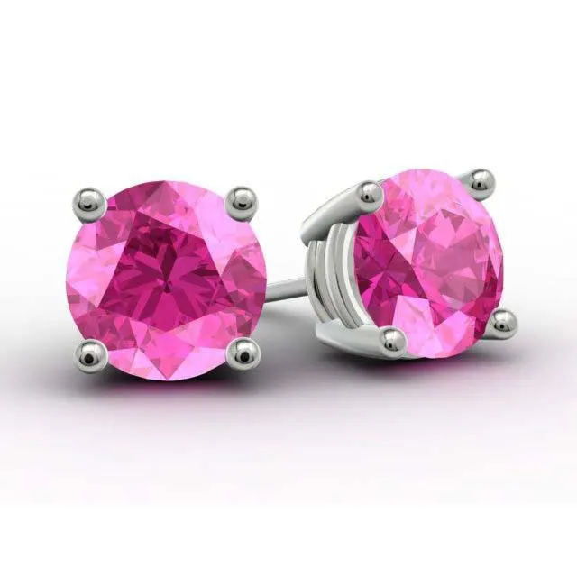 Pink Sapphire Stud Earrings