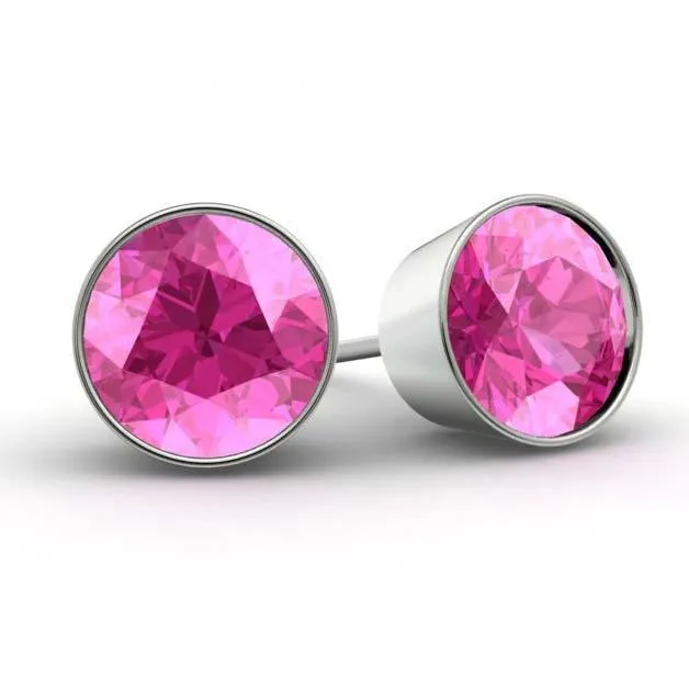 Pink Sapphire Stud Earrings