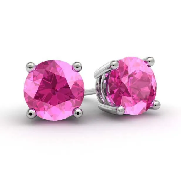 Pink Sapphire Stud Earrings