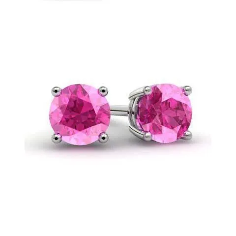 Pink Sapphire Stud Earrings