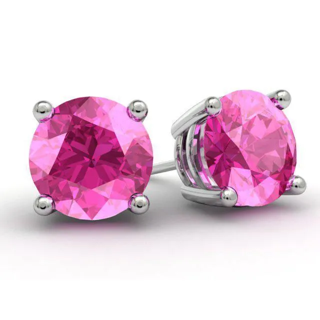 Pink Sapphire Stud Earrings