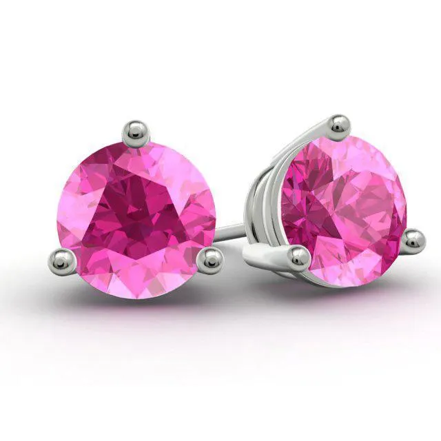 Pink Sapphire Stud Earrings