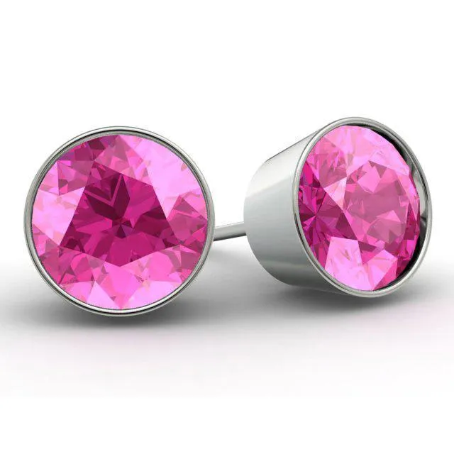 Pink Sapphire Stud Earrings