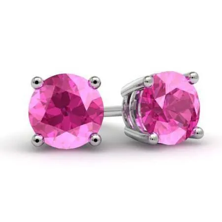 Pink Sapphire Stud Earrings