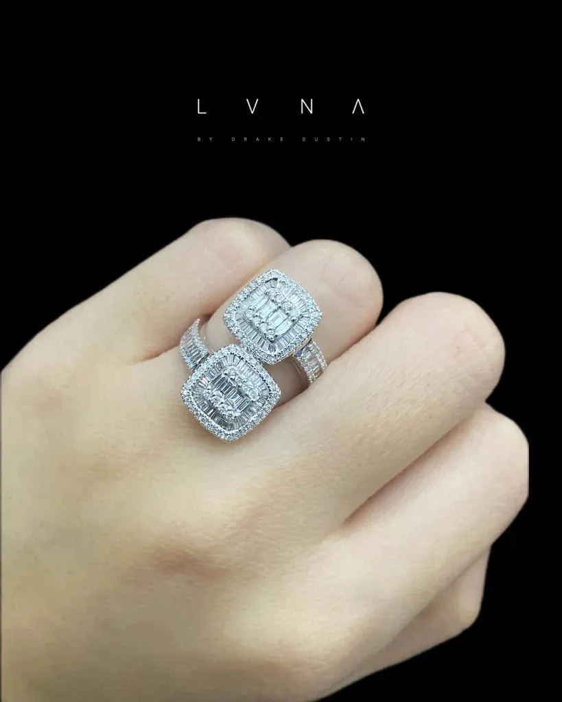 PREORDER | Double Cushion Deco Diamond Ring 14kt