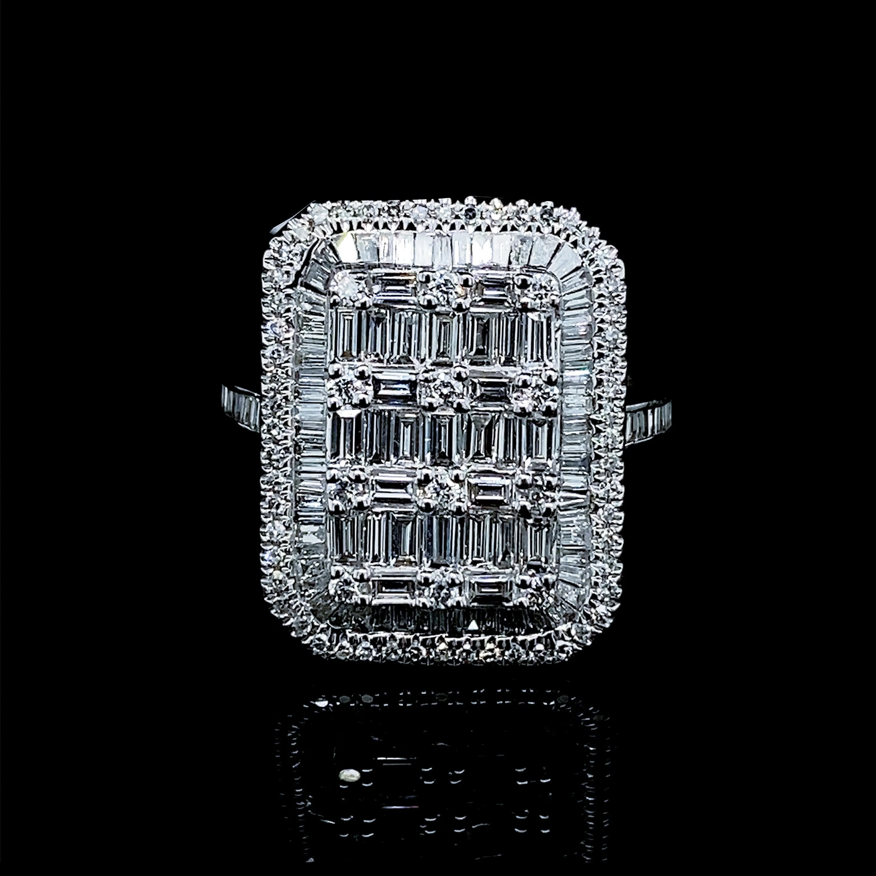 PREORDER | Emerald Baguette Statement Diamond Ring 14kt